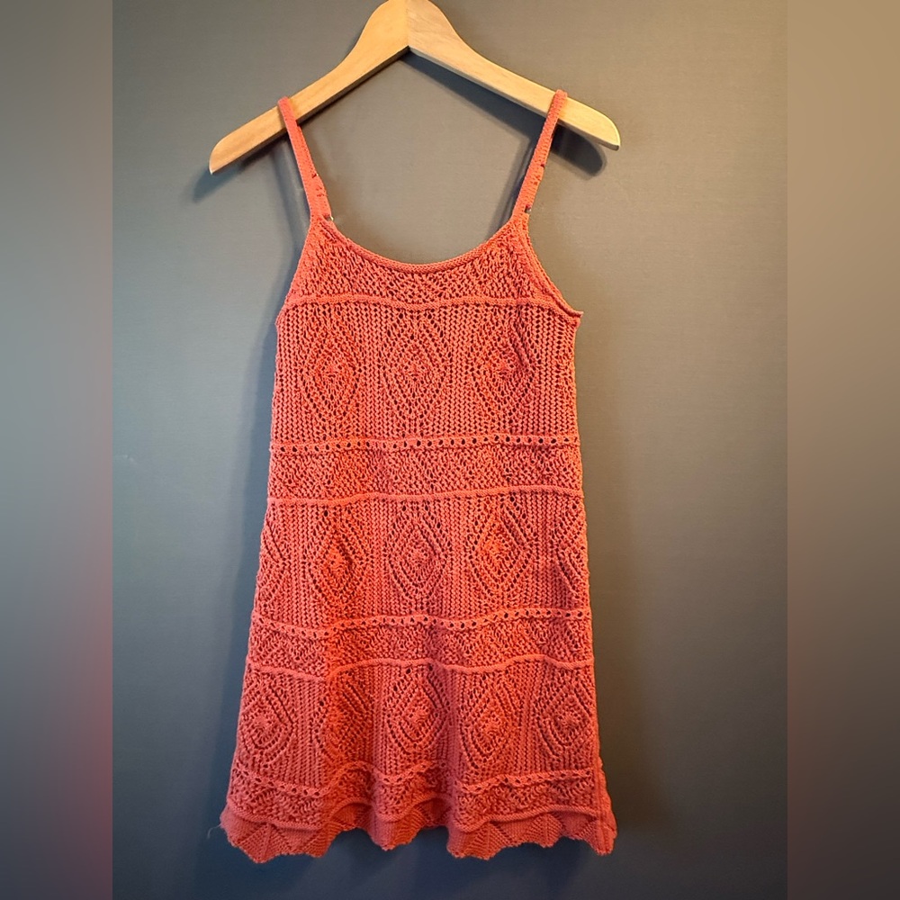 a new day Coral Crochet Dress